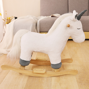 Vente chaude 2-6 ans blanc louchant <span class=keywords><strong>licorne</strong></span> cheval <span class=keywords><strong>à</strong></span> <span class=keywords><strong>bascule</strong></span> intérieur <span class=keywords><strong>en</strong></span> peluche jouet - Product Image 4