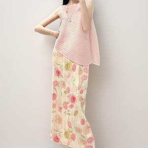 กระโปรงพลีททรงเอ ผ้าระบายอากาศ เป็นมิตรกับสิ่งแวดล้อม เหมาะสำหรับฤดูร้อน สไตล์ลำลอง ลายเรขาคณิต สำหรับผู้หญิง ขายส่งจำนวนมาก - Product Image 6