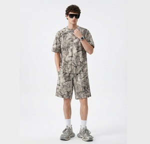 Camiseta Corta Informal de Punto Sólido Extra Grande para Hombre, Transpirable - Product Image 3