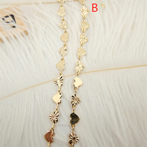 Cadena en forma de corazón mujer latón 18K chapado en oro <span class=keywords><strong>Astral</strong></span> cadena collar accesorios joyería hallazgos - Product Image 4