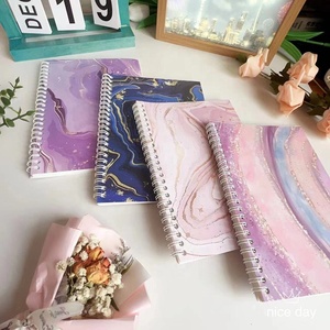 Tùy Chỉnh In Ấn Kim Loại Cuộn Dây Đôi Đá Cẩm Thạch Máy Tính Xách Tay OEM Nghệ Thuật Dễ Thương Dày Chất Liệu Xoắn Ốc Máy Tính Xách Tay - Product Image 2