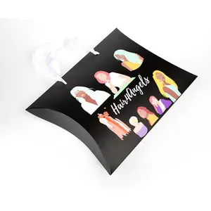 Afdrukken Fabriek Goedkope Haar Kussen Dozen Bundel Pruik Verpakking Doos Met Aangepaste Logo Voor Haarverlenging