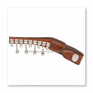 Bandas para cejas de caballo con cuentas de cristal de cuero personalizadas con el mejor diseño, banda para cejas con brida de caballo occidental a precio de fábrica mayorista - Product Image 1