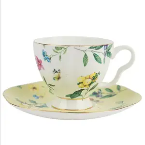 WG-CB206 set di tazze da tè in porcellana con tazza da caffè in ceramica in stile europeo con Logo personalizzato