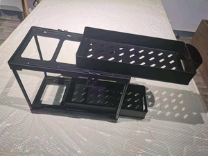 Cajón deslizante extraíble duradero de 2 niveles <span class=keywords><strong>debajo</strong></span> <span class=keywords><strong>del</strong></span> estante organizador <span class=keywords><strong>del</strong></span> fregadero <span class=keywords><strong>para</strong></span> estante de almacenamiento de cocina o baño - Product Image 5