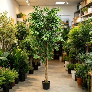 Árbol Artificial de Seda de Banyan de Plástico, Decoración Verde para Sala de Estar, Estantes, Bodas, Acción de Gracias y Navidad - Product Image 3