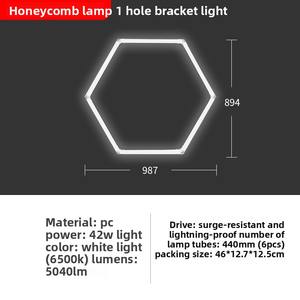 110伏现代六角蜂窝发光二极管吸顶灯美容塑料车身车库工作站洗车店中山照明 - Product Image 6