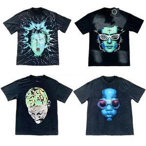 T-Shirt NFC Hell di Alta Qualità, <span class=keywords><strong>Abbigliamento</strong></span> Uomo Y2K Streetwear, Magliette Personalizzate 100% Cotone, T-Shirt Vintage con Stampa a Stella per Uomo - Product Image 1