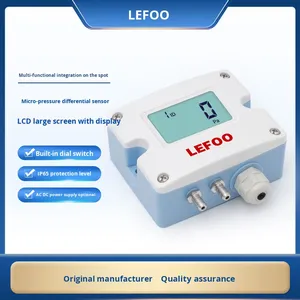NOUVEAU Capteur de pression LEFOO LFM52 pour utilisation en conduite de ventilation et de canalisation d'air propre, IP65, matériau ABS, affichage numérique - Product Image 2