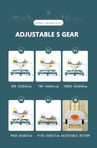 I bambini imparano a camminare cartoon walking toy chair musical baby walker con tappo per bambini - Product Image 5