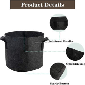 ถุงปลูก1/<span class=keywords><strong>3</strong></span>/5/7/10/15/20แกลลอนพร้อมที่จับภาชนะควบคุมรากสำหรับทำสวนมันฝรั่งและต้นไม้ - Product Image 2