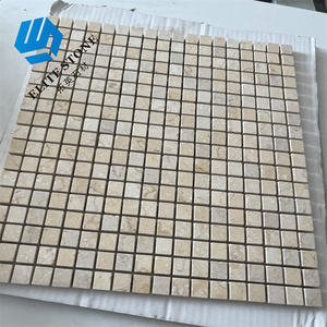 Mosaïque de marbre beige d'usine chinoise pour la décoration murale, salle de bain, <span class=keywords><strong>prix</strong></span>, grand panneau de placage en pierre naturelle, intérieur - Product Image 5