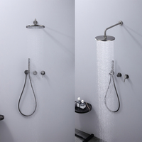 Aideal best-seller style rond grand système de douche à effet pluie dissimulée à deux poignées