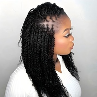 Perruque afro dreadlock 4C noire sans lacet, lot de mèches volumineuses, accessoires d'extension de cheveux afro africains
