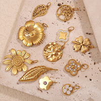 XF Sieraden Accessoires 304 Roestvrij Staal Bloem Fruit Charms Gepolijste DIY Hangertje Ketting