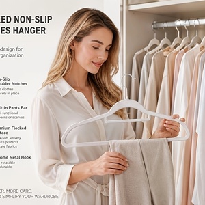 30-Pack Velvet Space Saving Clothes <b>Hangers</b> with Rotatable Metal Hook and Notches - Product Image 4