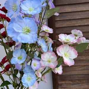 Fleur artificielle en soie de bégonia à tige unique Jinxi, blanche, rose, rouge, bleue, violette, pour la décoration de la maison et des mariages - Product Image 2