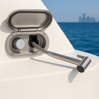 Douche de pont marine en acier inoxydable 316, kit de douche encastré dans le transom, douche dissimulée pour bateau