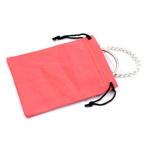 Pochette en coton avec cordon de serrage, couleur unie, design simple, pour bracelets, objets de collection, cosmétiques, technologie de tricot, en stock, personnalisable - Product Image 2