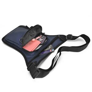 Leapfrog Latest Design <b>Large</b> Capacity Water-Proof Oxford Unisex <b>Pillow</b> Shape Waist Bag Black Crossbody Casual Sport Zipper - Product Image 4