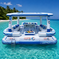 Canapé flottant gonflable, plateforme de détente aquatique, quai aquatique pour resort, lac, piscine, plage, loisirs en famille, utilisation en plein air en été