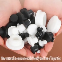 Bouchon en silicone en forme de T résistant aux hautes températures avec design anti-poussière à trou creux et obturateur de trou aveugle noir/blanc