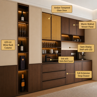 Buffet sur mesure pour toute la maison, armoire de salle à manger, unité de rangement intégrée avec tiroirs et étagères
