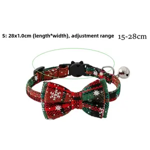 <span class=keywords><strong>Collar</strong></span> de gato de terciopelo navideño con pajarita campana ajustable de 7-12 pulgadas para gatitos gatos adultos para niño niña suministros para mascotas para perros - Product Image 2