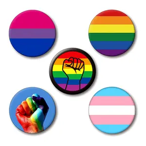 Broche de orgulho gay personalizado, botão em branco de subolmação de pino de metal, estanho de arco-íris, emblema lgbtq gay para eventos