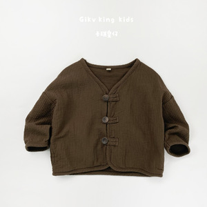 Nouveau style décontracté pour adolescentes : Cardigan sans col en coton et lin, doux, anti-plis et respirant pour le printemps - Product Image 6