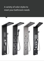 Ensemble de douche verticale colonne de pluie réglable pour salle de bain accessoire à 5 fonctions robinets de douche muraux système de panneau de douche à jet de massage