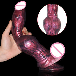 NNSX Internal Glow Dog Big Knot Dildo mit Saugnapf Zwei riesige Ei gestreifte Design Butt Plug Adult Sexual Fantasy Produkte Sex Shop - Product Image 2