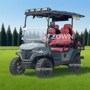 Carrito de Golf Todoterreno con Parabrisas Delantero Completo, Asientos Rojos Confortables, para Transporte de Corta Distancia en Desiertos y Safari - Product Image 5