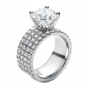 1.85TCW Real round Cut <b>Diamond</b> Wedding <b>Ring</b> with 10K Gold Elegant <b>Diamond</b> <b>Rings</b> for Brides - Product Image 2