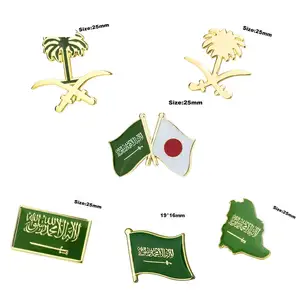 Factory custom 91 anniversary enamel pins medal saudi national day scarf oman gift arabia pin 93 saudi national day 2023