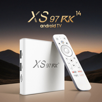 XS97 Quad Core Android 14 4K Ultra HD Streaming TV Box 2/8GB WiFi 6 Control Remoto por Voz Bajo Consumo de Energía GPU ARM Mali-450