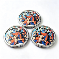 Miroir de poche mini à rabat en alliage de zinc écologique avec logo personnalisé pour cadeaux promotionnels et de bienvenue, idéal pour le maquillage