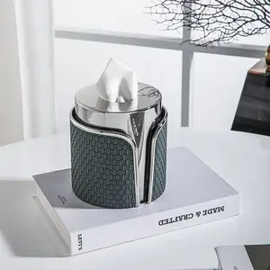 सरल स्टेनलेस स्टील चांदी ऊतक बॉक्स रचनात्मक डिजाइन प्रकाश लक्जरी दराज बॉक्स होटल के लिए आधुनिक अतिथि सजावटी ऊतक बॉक्स