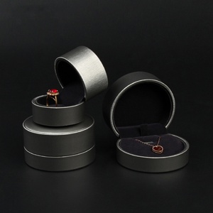 Case Jewelry <b>Ring</b> Bangle <b>Box</b> PU Leather Velvet Round Luxury Jewelry Packaging <b>Box</b> with Your logo - Product Image 5