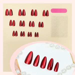 24 Uñas Postizas Rojas con Efecto Ojo de Gato, Gran Venta, Uñas Postizas para Navidad y Halloween, para Salón de Belleza, Manualidades, Fiestas - Product Image 2