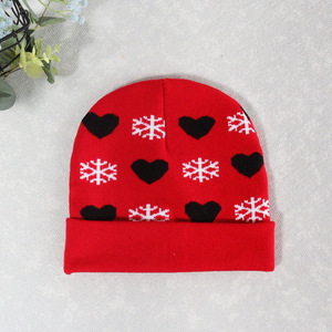 Chapeau jacquard automne et hiver flocon de neige amour chapeau tricoté de Noël nouveau chapeau tricoté chaud pour hommes et femmes - Product Image 6