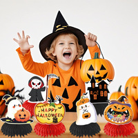 Décorations de bureau Sorcière Citrouille, fournitures amusantes pour les fêtes d'Halloween, y compris des décorations de bureau en nid d'abeille de carnaval