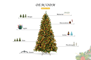 شجرة عيد الميلاد الاصطناعية الخضراء عالية الجودة بطول 6.5 قدم من البولي فينيل كلوريد والبولي إيثيلين للزينة مباشرة من المصنع - Product Image 5