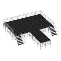 Plateforme de scène modulaire portable en alliage d'aluminium pour événements extérieurs, podium à quatre pieds pour concerts, mariages