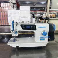 JUKKYNew 9806 Machine à coudre industrielle point noué, simple aiguille, commande manuelle, 220V, à colonne, 5000 points/min, pour usine de fabrication