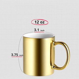 Taza de Cerámica con Recubrimiento de Oro Electroplacado, Taza para Café o Agua, con Asa, Recubrimiento de Transferencia Térmica, Regalos Empresariales Primavera 2013 - Product Image 3