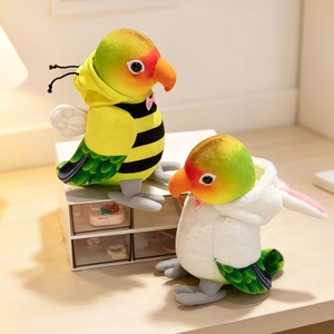 Venta al por mayor <span class=keywords><strong>de</strong></span> fábrica OEM/ODM: Juguete <span class=keywords><strong>de</strong></span> peluche <span class=keywords><strong>de</strong></span> loro Lovebird suave y colorido <span class=keywords><strong>de</strong></span> primera calidad con capucha <span class=keywords><strong>de</strong></span> conejo y <span class=keywords><strong>abeja</strong></span>, ideal para regalo <span class=keywords><strong>de</strong></span> cumpleaños y para mayor comodidad al dormir. - Product Image 2