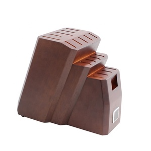 Juego de cuchillos de cocina de acero inoxidable de 20 piezas con logotipo personalizado con mango de goma ABS y bloque de madera - Product Image 4