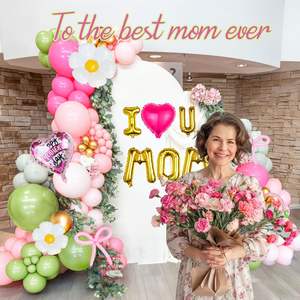 Nuevo Estilo, Kit de Guirnalda de Globos para el Día de la Madre, 117 Piezas, con Letras de Corazón de Papel Metálico, <span class=keywords><strong>Cesta</strong></span> Floral para Decoraciones del Día de la Madre - Product Image 3