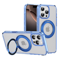 Coque de protection antichoc et anti-chute en TPU translucide magnétique avec béquille rotative à 360° et protection anti-rayures